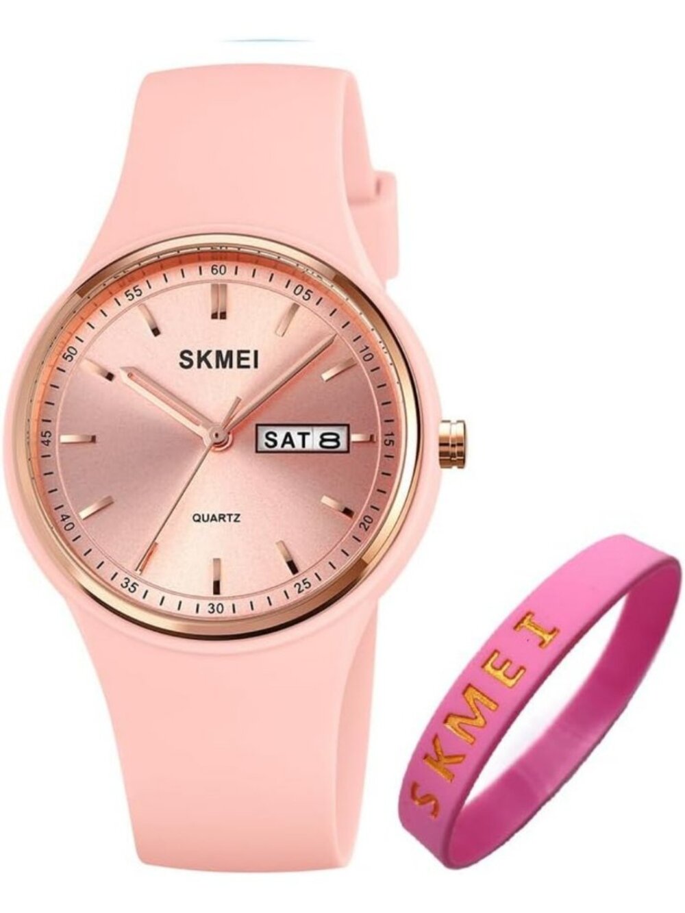 Stylish Waterproof Silicone Band Watch for Women - Big Face Casual Analog